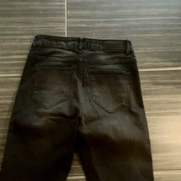 VeraModa black midrise slim Velvet tux stripe ankle jean size 26 - Picture 6 of 12